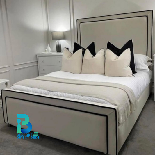 Panel Bed LineEdge Black Piping | Bespoke Direct Beds #B38