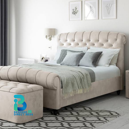 Scroll Bed Bellagio ButtonStyle | Bespoke Direct Beds #B26