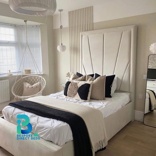 Tall Headboard Bed NovaIvory | Bespoke Direct Beds #B15