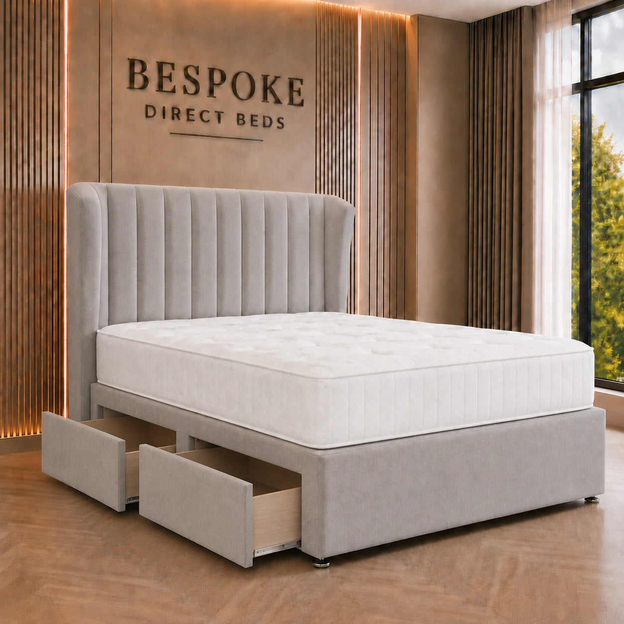 Aureline Divan Drawer Bed – Modern Upholstered Storage Base | BDB#09