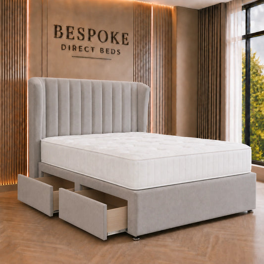 Aureline Divan Drawer Bed – Modern Upholstered Storage Base | BDB#09