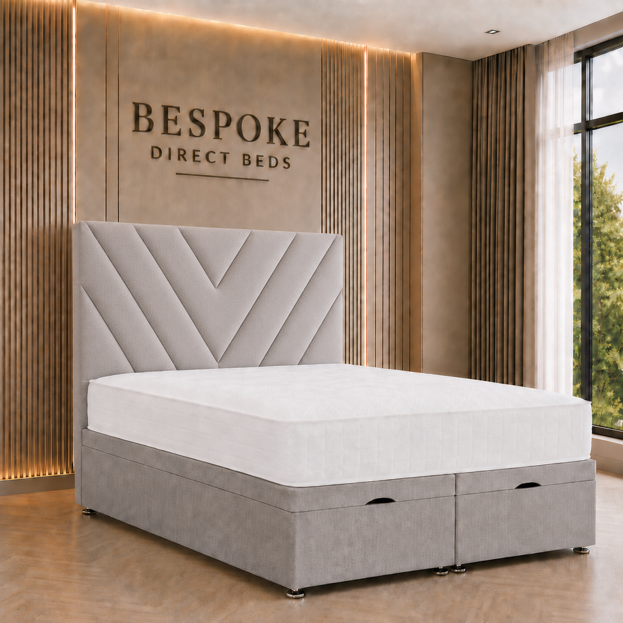 Celestora Divan Ottoman Bed – Elegant Hidden Storage Frame | BDB#27