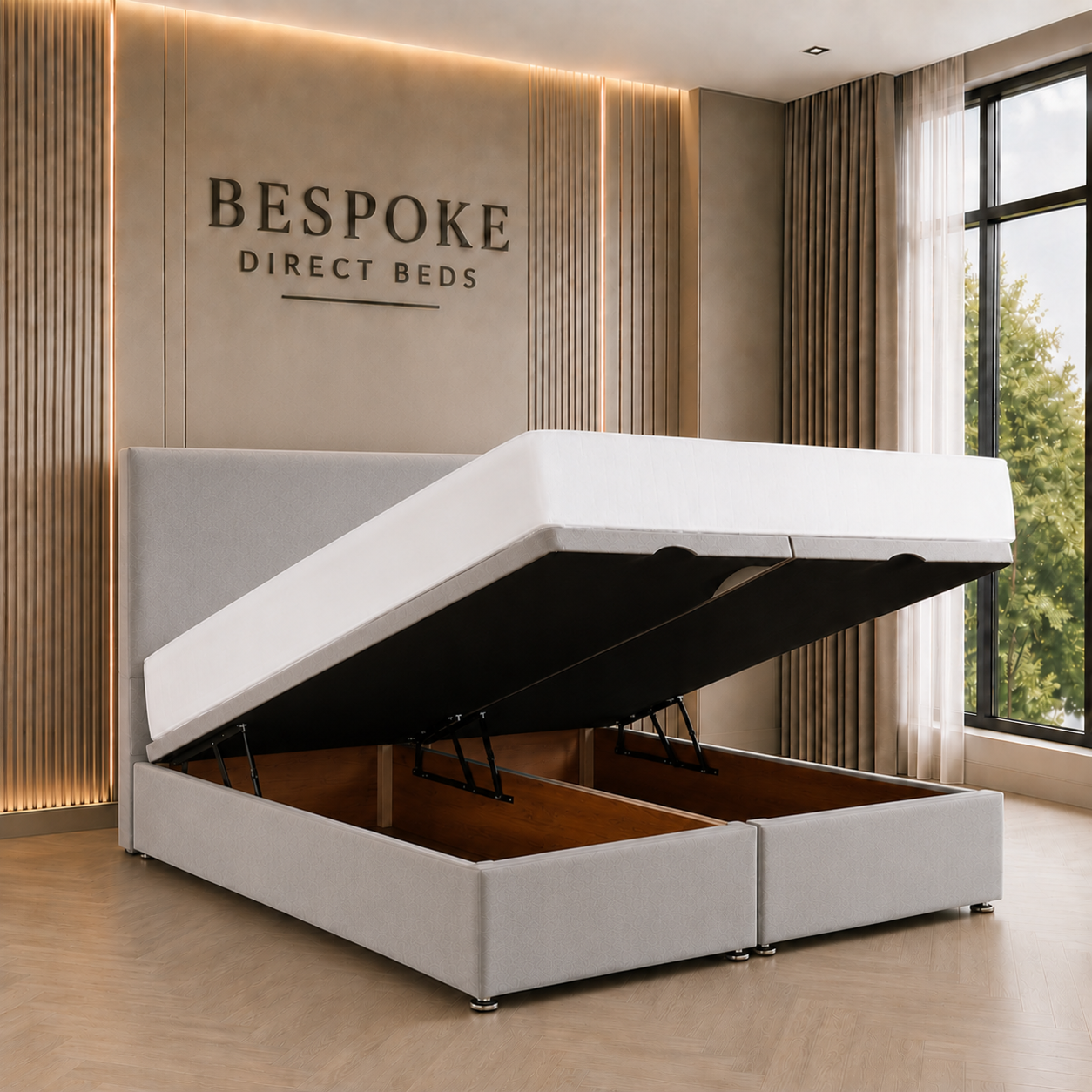 Opulenza Divan Ottoman Bed – Designer Lift-Up Storage | BDB#14