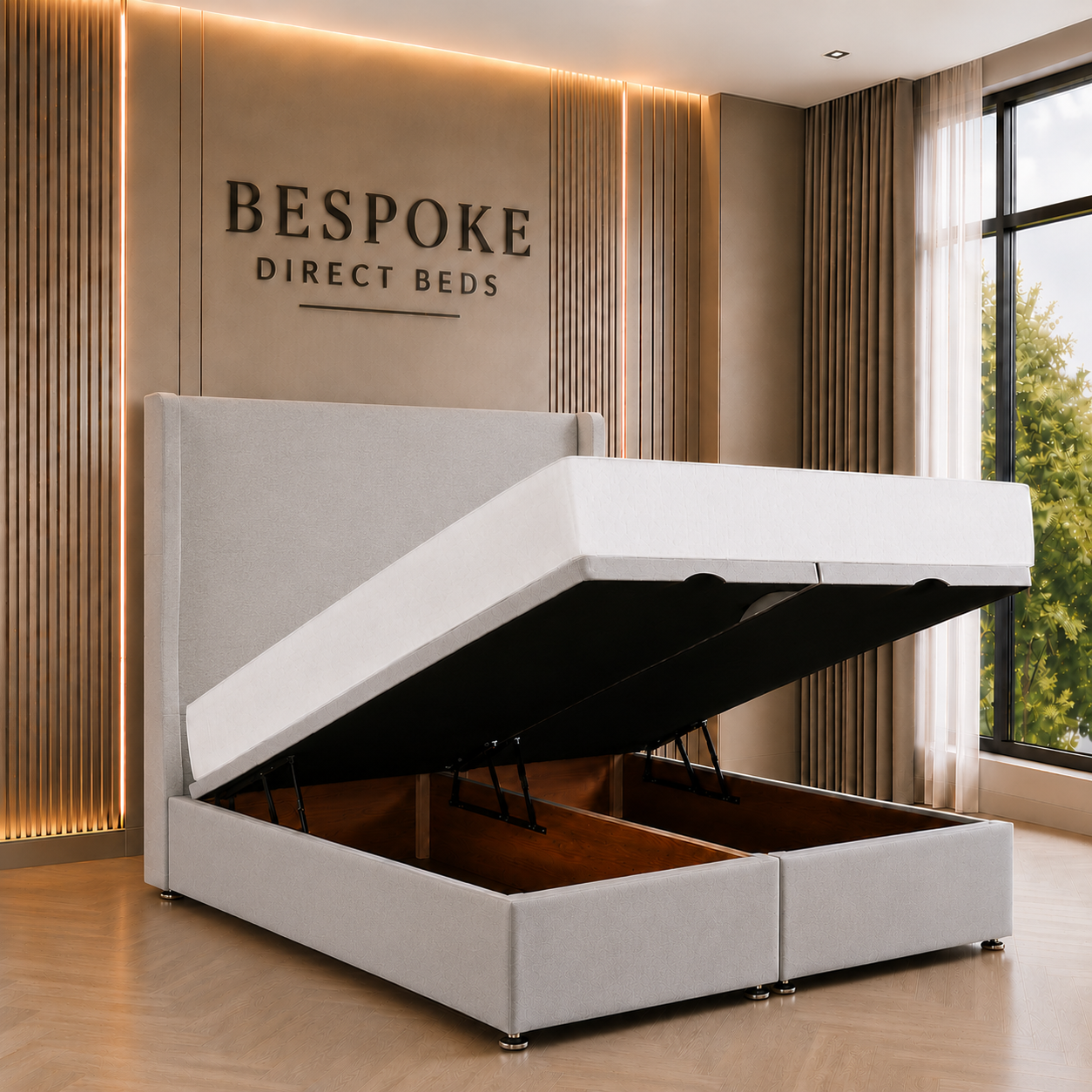 Velour Nest Divan Ottoman Bed – Soft Touch Lift-Up Style | BDB#19