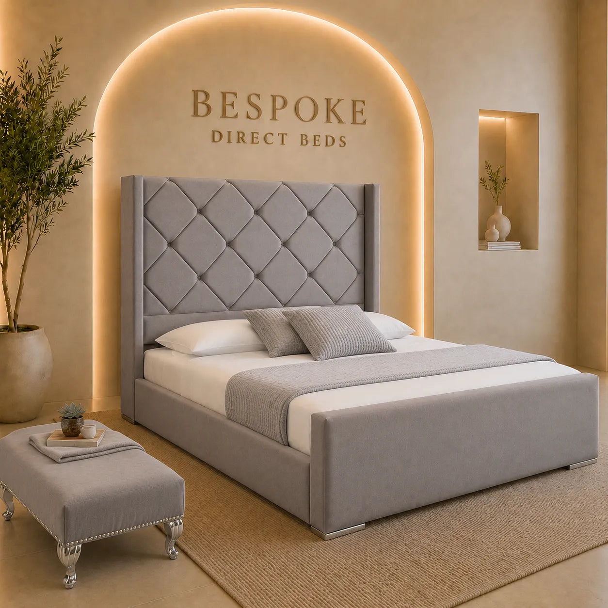 Velourique Luxury Bed – Bespoke Upholstered Luxury | LXB#53
